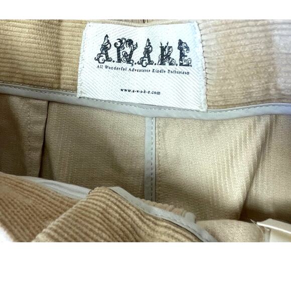A.W.A.K.E. Tan Corduroy High Rise Flared Trousers Size 36/ US 4 - Picture 4 of 5